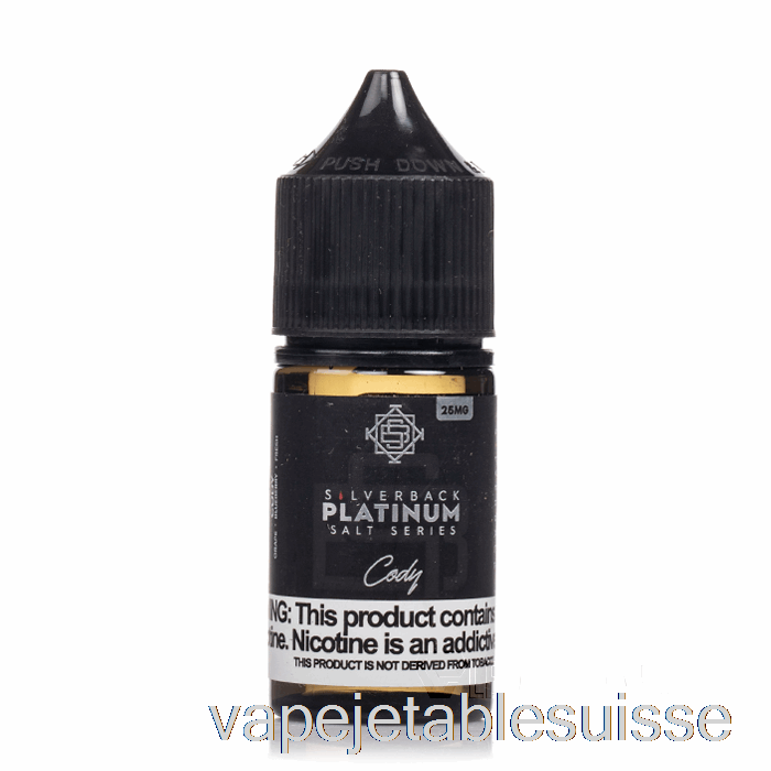 Vape Suisse Cody - Sels De La Série Silverback Platine - 30 Ml 25 Mg